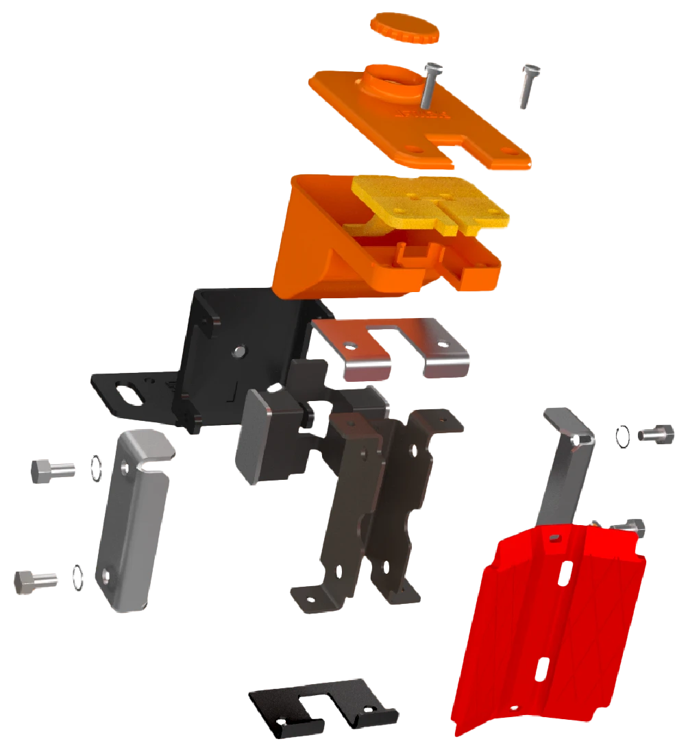 LiftKeys Asansör Pateni - Bağımsız Çalışan Kauçuk Sistemi Parçalarına Ayrılmış Görünüm