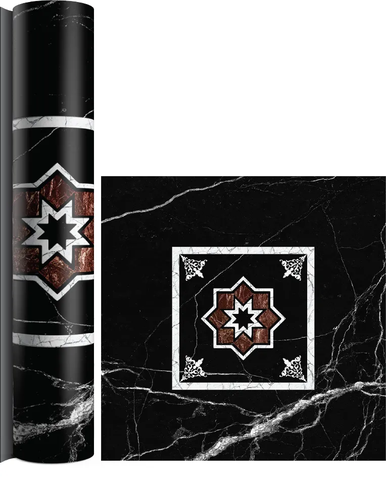 Siyah mermer görünümlü damarlı lüks PVC kaplama